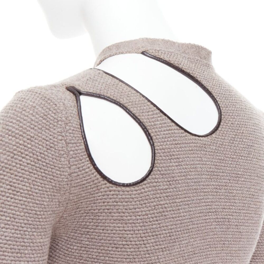 Tom Ford Taupe Wool Leather Sweater - Picture 7 of 9